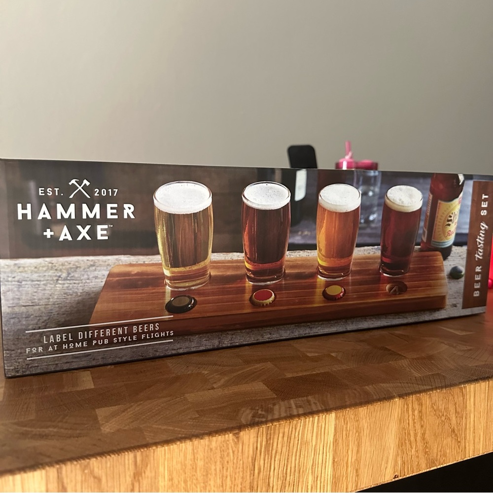 Beer Tasting Set with Wooden Tray